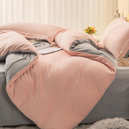 多喜爱-牛奶绒四件套<慕斯（蓝、粉）> 商品图3