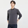 罗蒙男士春秋华夫格含桑蚕丝polo衫男长袖t恤男舒适男士t恤 商品缩略图4