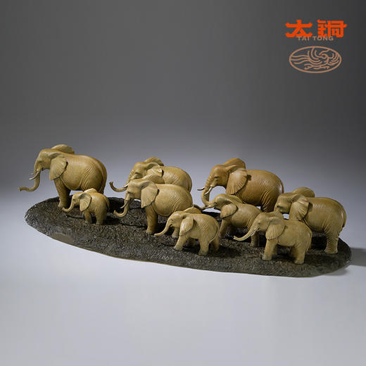 太铜 铜摆件《吉祥进门》大象桌面客厅玄关家居装饰工艺品摆件 商品图1