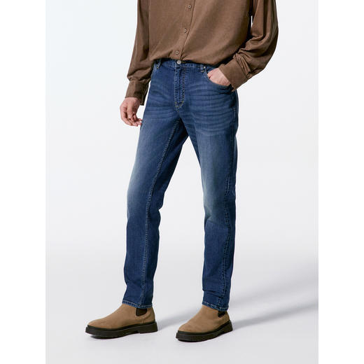 GXG男装 经典水洗直筒牛仔裤百搭长裤 休闲舒适牛仔裤  秋季热卖G24X053029 商品图2