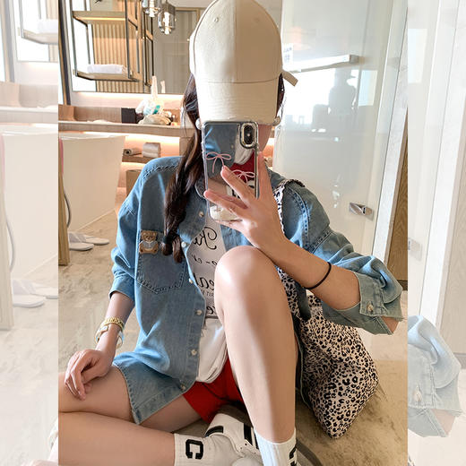 <曾小咸推荐>小熊口袋牛仔衬衫 商品图2