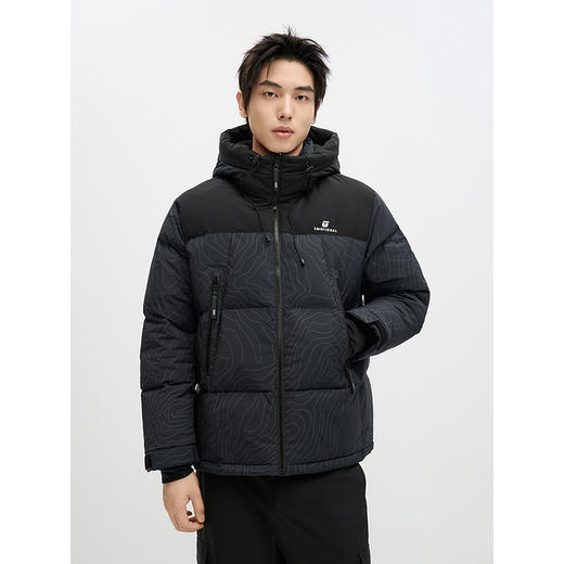 GXG男士撞色休闲百搭保暖连帽短款羽绒服男外套鸭绒冬季热卖 商品图3