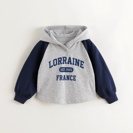 马克珍妮女童美式学院纯棉连帽卫衣T 2025年春装新款250168 商品图1