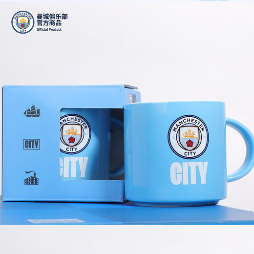 【官方正版】曼城俱乐部 | 天蓝队徽马克杯足球迷家居质感水杯 商品图0
