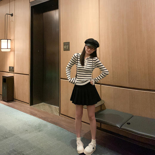 【129元任选2件】现货！海军领条纹针织衫 商品图6