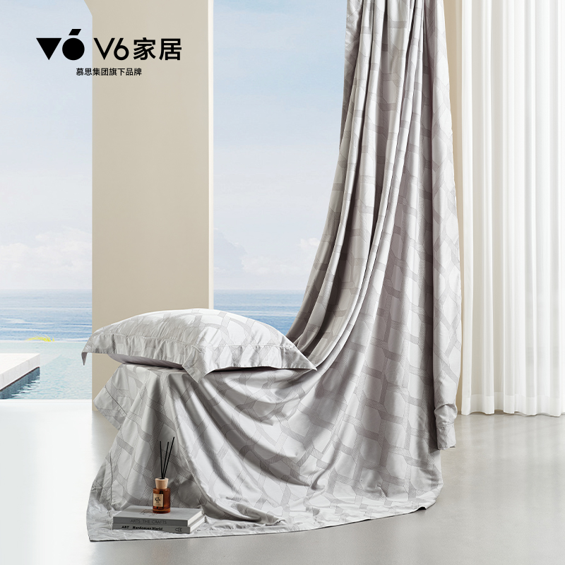 QFZ1-072 缭绕/高级灰/床单款四件套