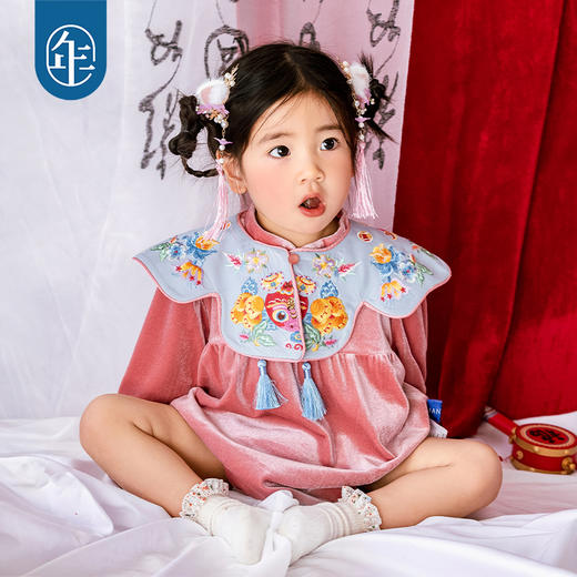 年衣婴儿连体衣周岁礼服2025春秋新生儿满月中国风年年好运哈衣 商品图1