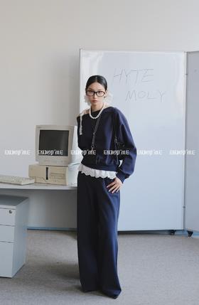 【门店同款】ENJOY春季盐貌似糖斜肩蕾丝拼接套装 160944334