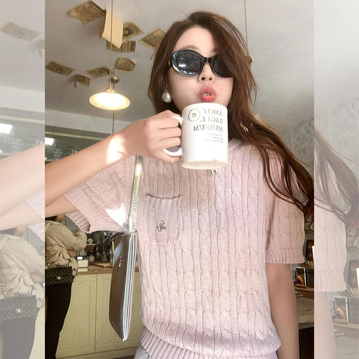 <曾小咸推荐> 3色短袖针织衫T恤 商品图2