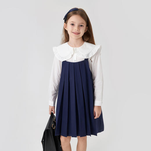 马克珍妮女童元气学院A字背带裙2025年春装新款541910 商品图1