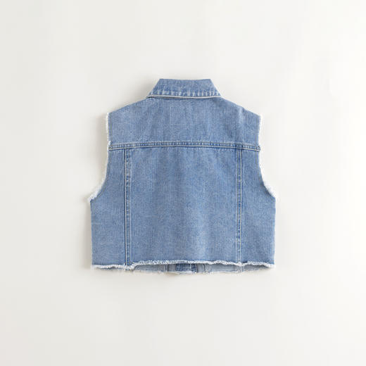 马克珍妮女童时尚百搭纯棉牛仔马甲2025年春装新款250130 商品图1