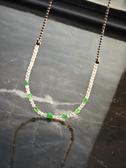 阳绿冰珠珠串翡翠项链 商品图3