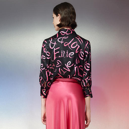 EITIE爱特爱春季新款时尚百搭显瘦印花衬衫女7709408 商品图4