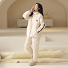 洁丽雅正品保暖加绒夹棉珊瑚绒女士睡衣女大码三层冬款加厚家居服套装 商品缩略图3