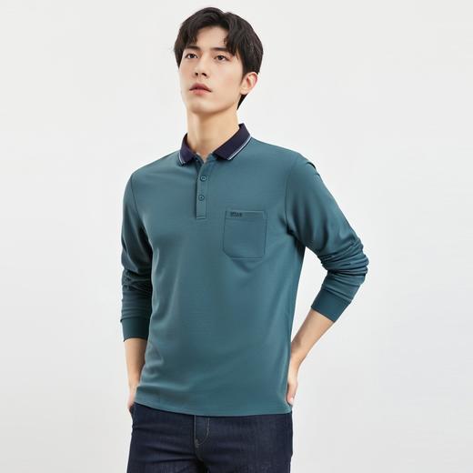 【含桑蚕丝莫代尔】罗蒙男士polo衫男长袖商务男装中老年爸爸装t恤男 商品图2