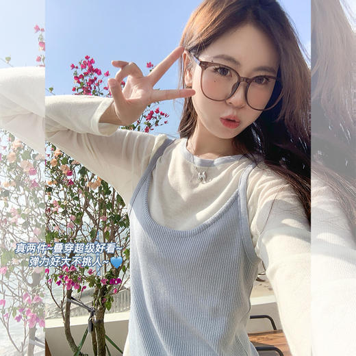 <曾小咸推荐>4.9现货秒杀 ！微信超特价！撞色叠穿两件套 日常 129.99 立减80 秒杀49.99！！ 商品图1