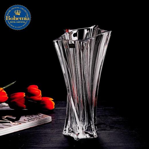 捷克进口BOHEMIA水晶玻璃简约花瓶欧式客厅插花花器北欧摆件花瓶风车花瓶30cm 商品图2