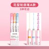 开学季福利！【新款全套花边创意笔】6支装全花纹网红创意曲线笔花形轮廓笔速干手账荧光笔彩色笔划重点波浪标记笔 商品缩略图10