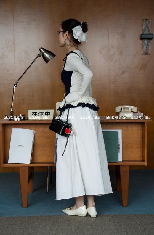 【门店同款】ENJOY春季盐貌似糖撞色花边假两件上衣 160945062 商品图2