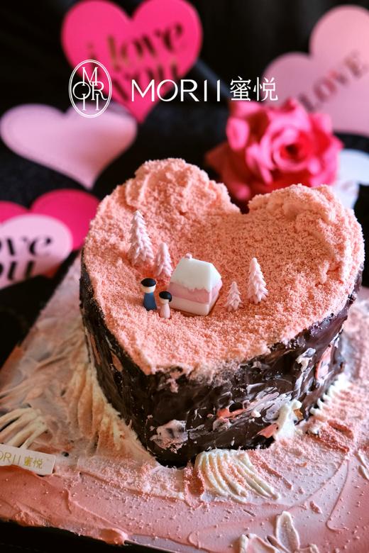 情人节限定/粉色爱心岛屿蛋糕（提早3天预定） 商品图0