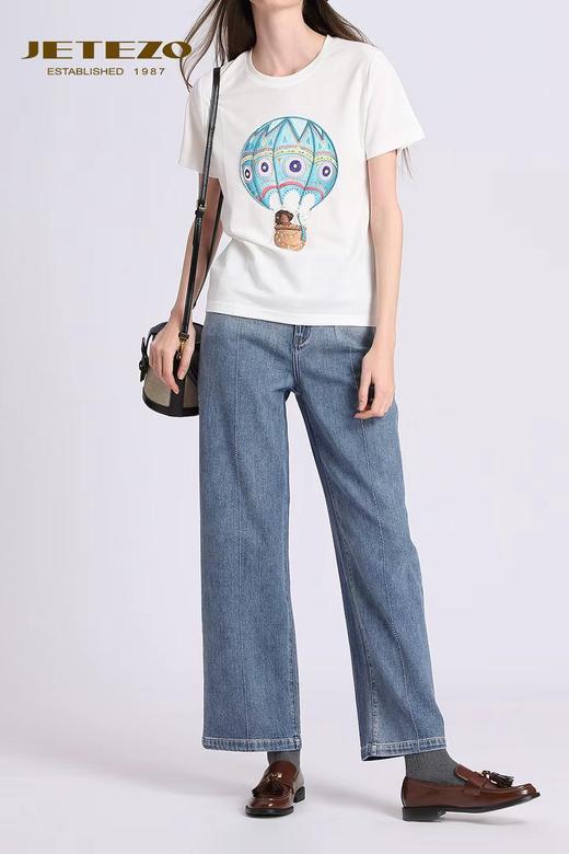 裘堤婼JETEZO休闲蓝色女士牛仔裤BD15762B1 商品图2