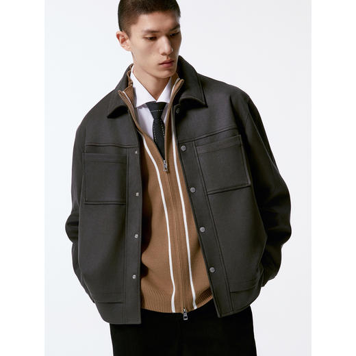 GXG男装 简约翻领仿麂皮夹克外套男24年秋热卖夹克G24X213050 商品图3