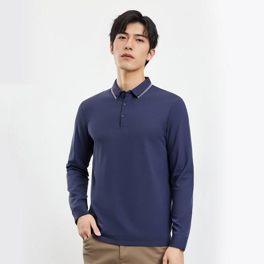 【撞色领】罗蒙男士春秋polo衫经典翻领男长袖t恤百搭商务休闲男士polo衫长袖 商品图2