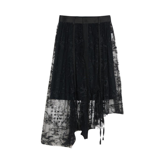 谜底两件式蕾丝半身裙2025春主题刺绣浪漫不规则中长裙251MB0105 商品图4