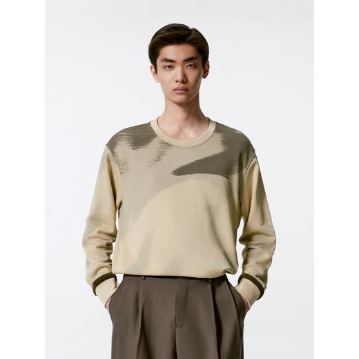 GXG男装 卡其色满身渐变休闲时尚圆领卫衣男士  秋季热卖G24X313002 商品图2