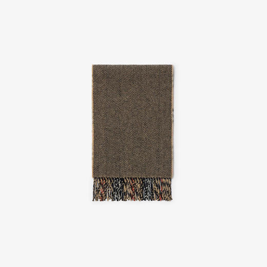 BURBERRY 巴宝莉 男女通用马术骑士徽标贴花双面格纹羊绒围巾 格子 8099014 B9719 商品图1