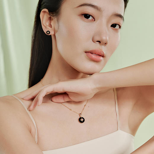 Fanci范琦×宫主圆满平安扣项链流光黑925银黑玛瑙新中式小众礼物 商品图4