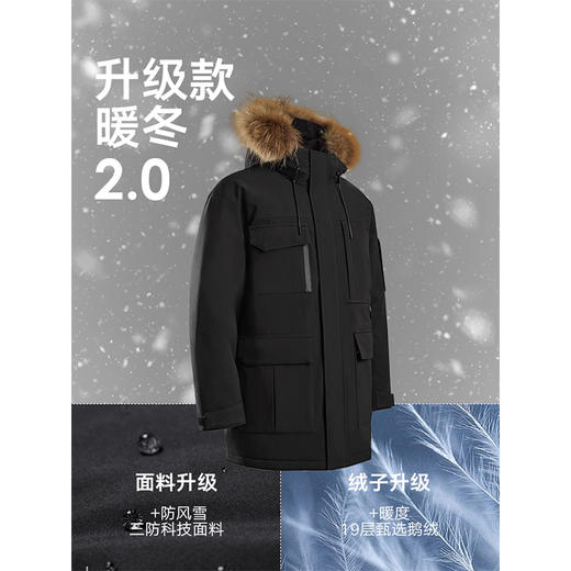 【三防/鹅绒】GXG男装大鹅羽绒服男毛领工装羽绒外套通勤24冬热卖羽绒服 商品图3