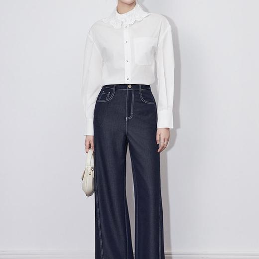 【高货wl】全新升级【铂金会员257/天猫339/差价82】(64633) 洛诗琳法式时尚刺绣翻领上衣2025春季高级感棉质长袖衬衫 商品图4