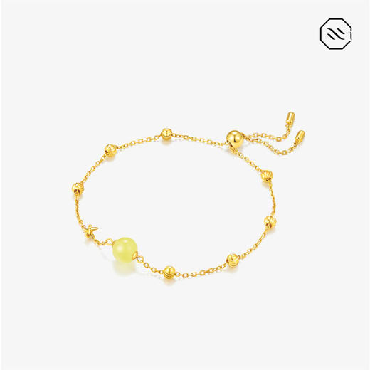 臻品莲华 925银镀金/蜜蜡8mm 手链 ADSSW24076268 商品图0