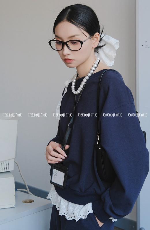 【门店同款】ENJOY春季盐貌似糖斜肩蕾丝拼接套装 160944334 商品图2