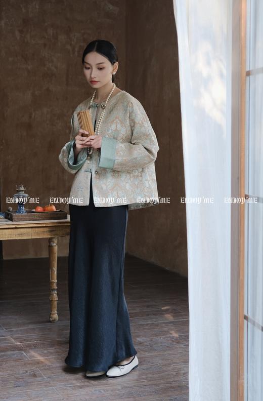 【门店同款】ENJOY春季云敛-春光推盏扇舞花影中式外套 160849484 商品图10