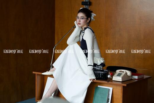 【门店同款】ENJOY春季盐貌似糖撞色花边假两件上衣 160945062 商品图5