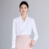 IWY/白色长袖衬衫女新款高级感精致V领木耳边通勤百搭法式衬衣1024B015 商品缩略图0