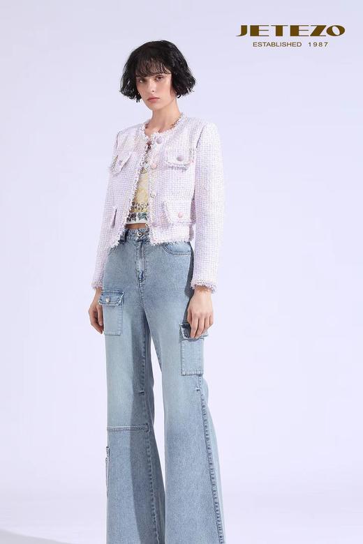 裘堤婼JETEZO香风须边优雅外套BE10011D1 商品图2