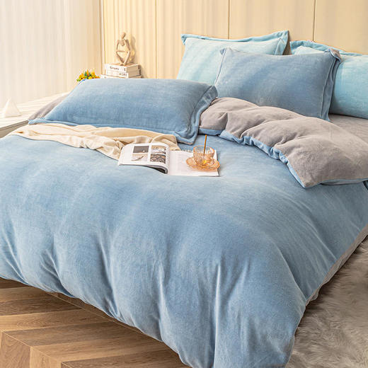 多喜爱-牛奶绒四件套<慕斯（蓝、粉）> 商品图4