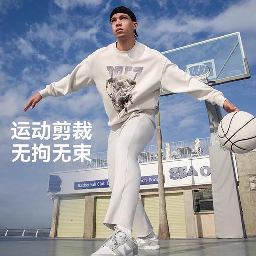 有志者UZISx左手上篮运动卫衣男篮球训练美式休闲宽松圆领套头衫 商品图2