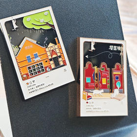 钟书阁文创拍立得旅行箱流沙冰箱贴广州上海泰晤士旅行打卡礼物系列