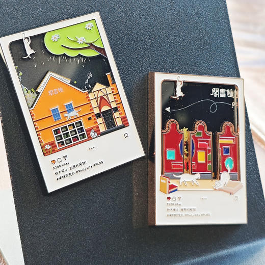 钟书阁文创拍立得旅行箱流沙冰箱贴广州上海泰晤士旅行打卡礼物系列 商品图0