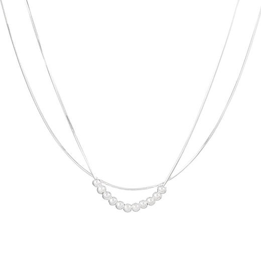 【时光同眠】S925银双层蛇骨链圆珠项链【BF-NS3036】 商品图3