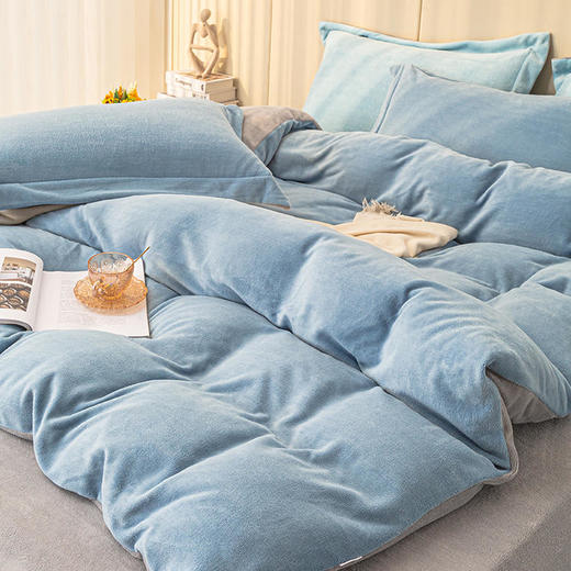 多喜爱-牛奶绒四件套<慕斯（蓝、粉）> 商品图2