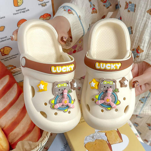 春夏新品卡通可爱风车小熊儿童男孩女孩外穿凉拖鞋洞洞鞋【WG25330】 商品图3
