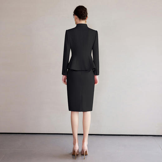 IWY/正式场合西装套装女气质小香风波浪边羊毛外套商务通勤职场女装CS2187 商品图4