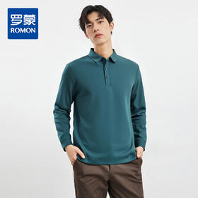 【含桑蚕丝】罗蒙男士春秋polo衫男长袖t恤男舒适男士polo衫