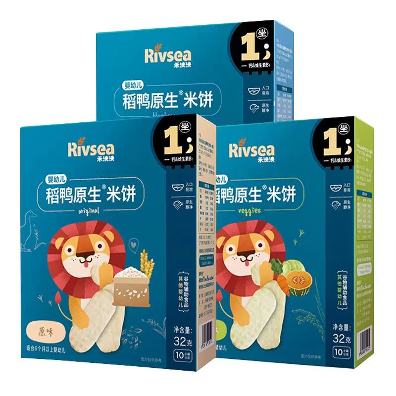 禾泱泱婴幼儿稻鸭原生米饼32g(五种口味）
