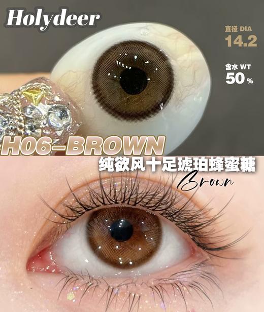 holydeer日抛 H01/H02/H03/H04/H05/H06 黑棕灰蓝 14.2mm 非离子 日抛无售后 商品图3